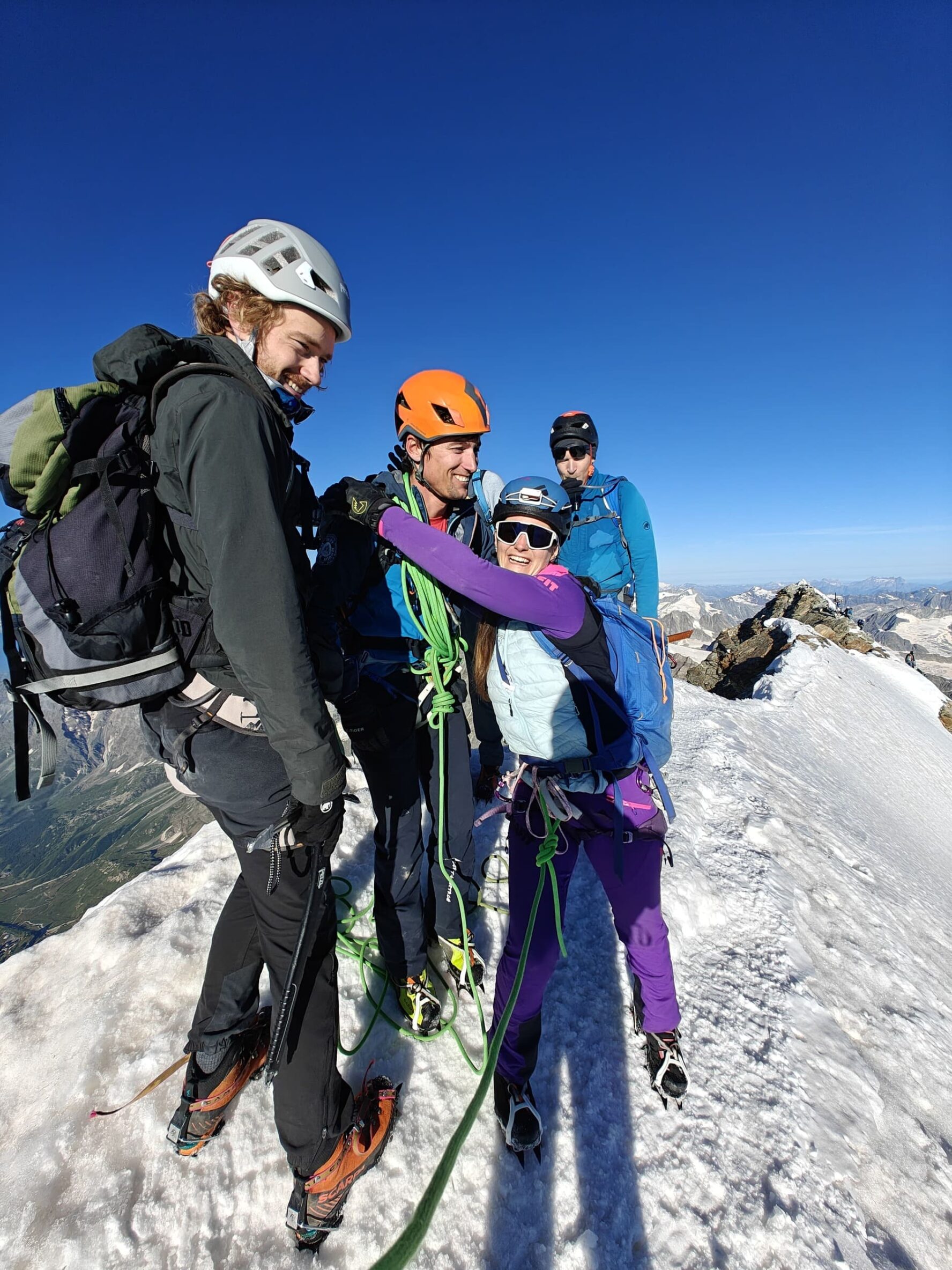 Four climbers Matterhorn peak