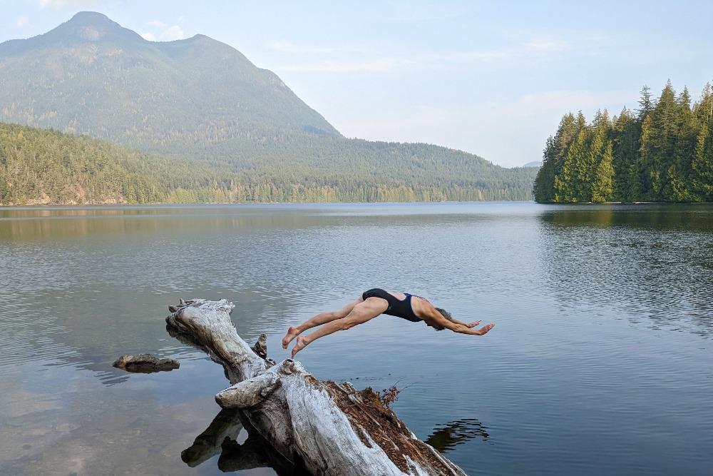 Freshwater swimming in a lake in Desolation Sound