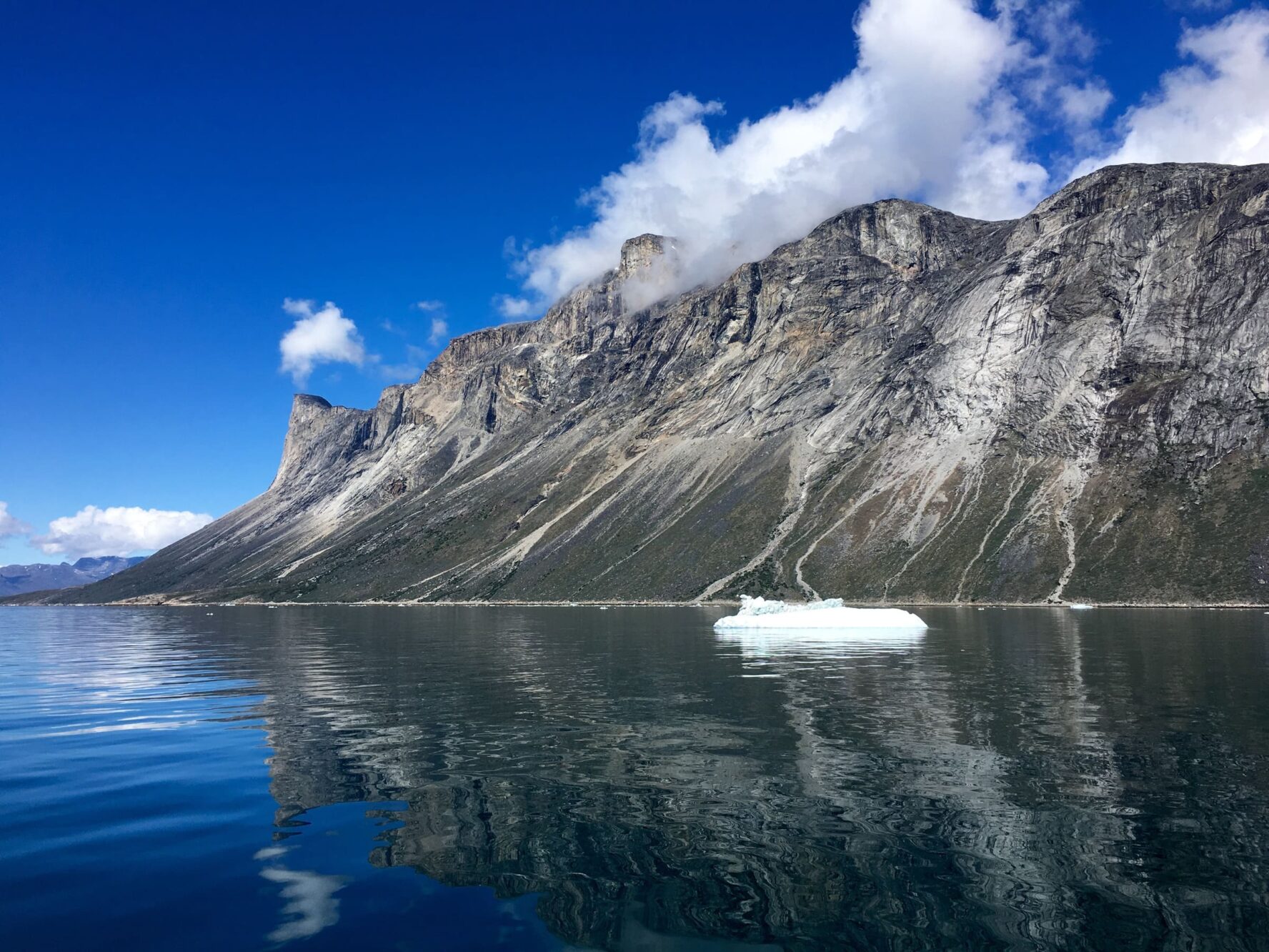 Glacier in Greenland on a sunny day