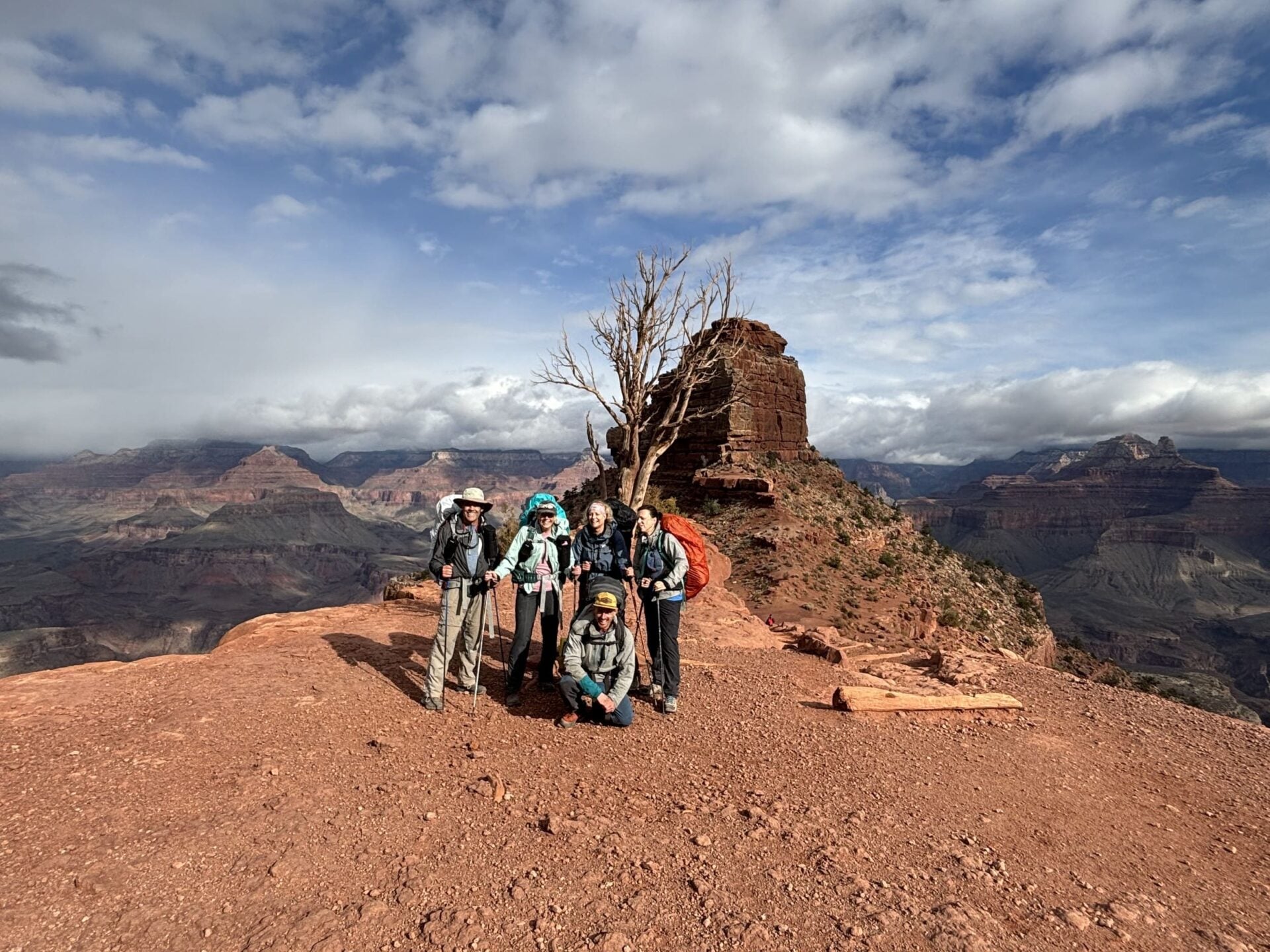 grand canyon happy hikers