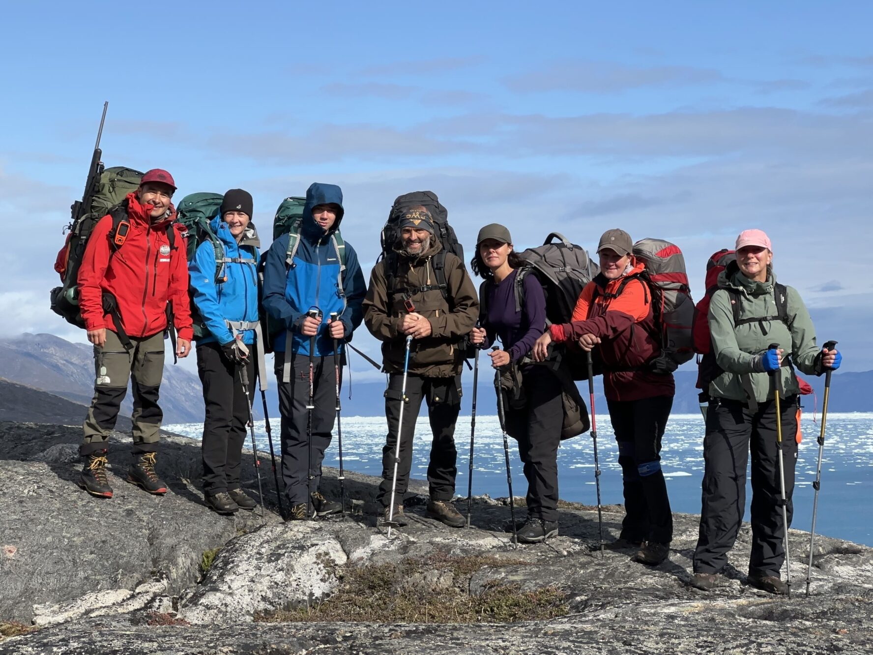 Group of hikers in Greenland