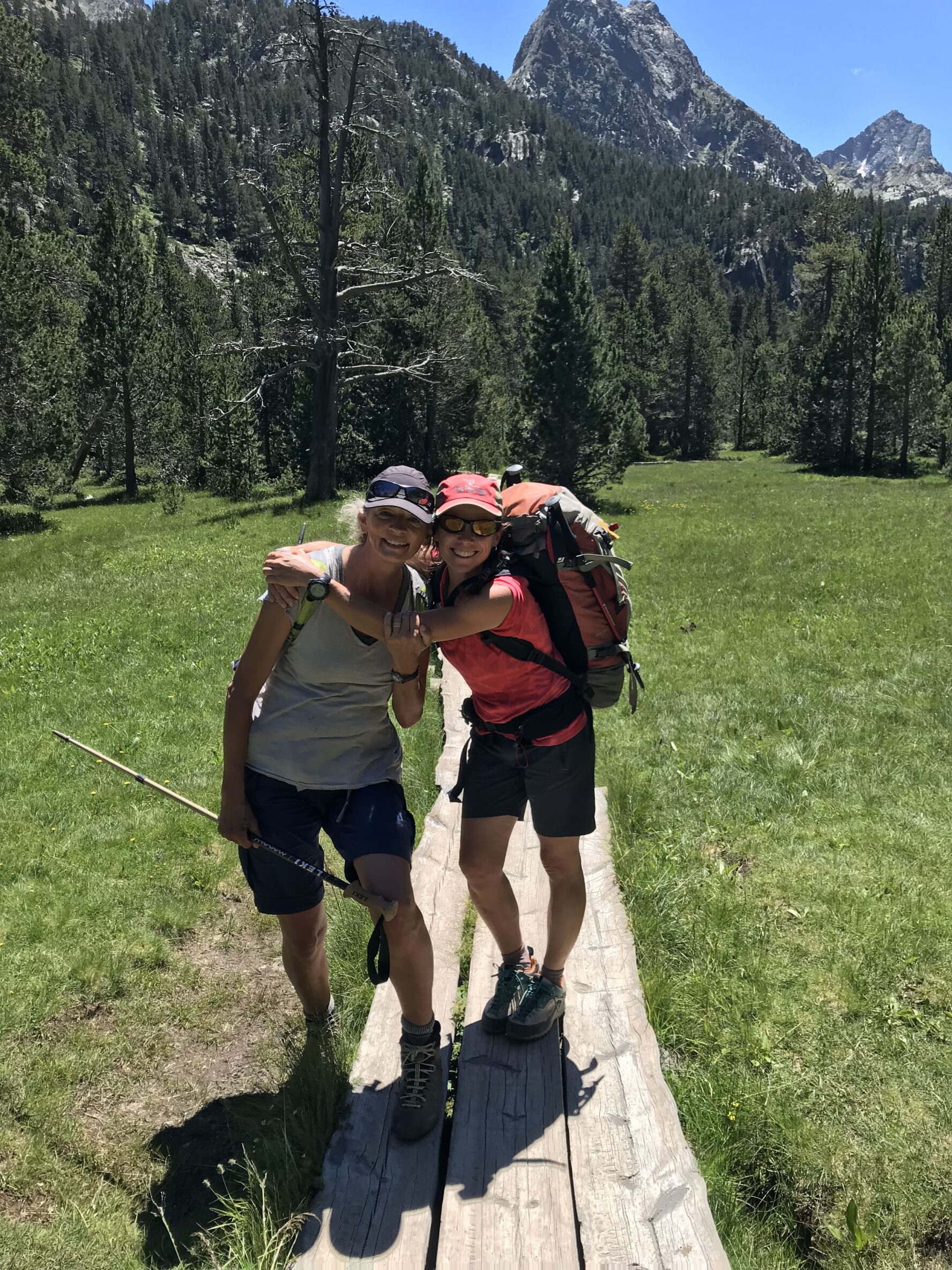 Happy hikers in the Pyrenees