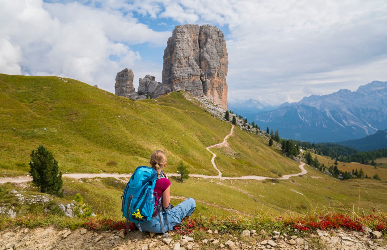 Hiker, Cinque Torri in Italy
