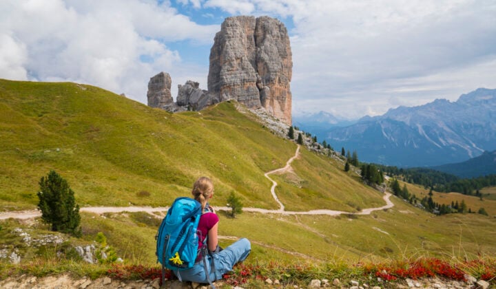 Hiker, Cinque Torri in Italy