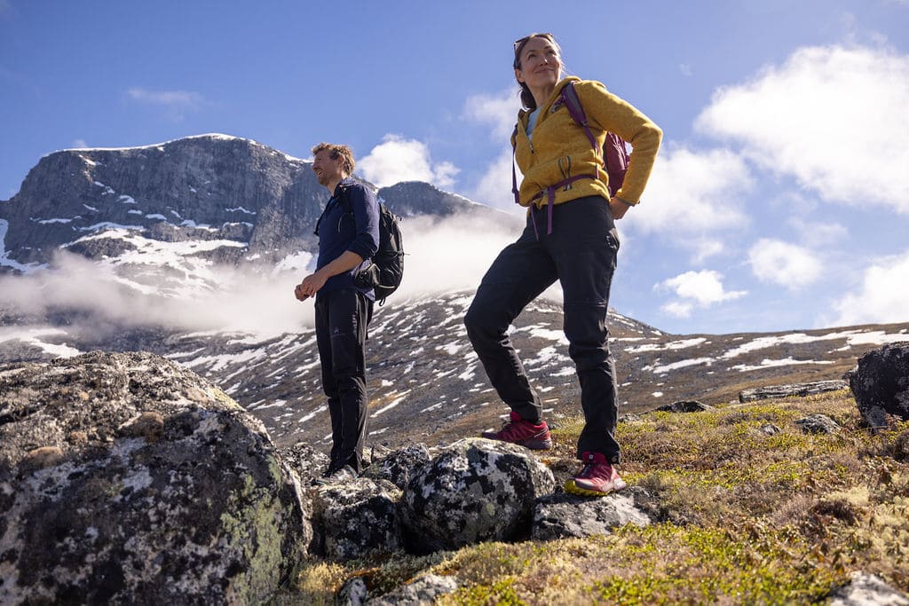 Hikers adventure in a camp in Greenland