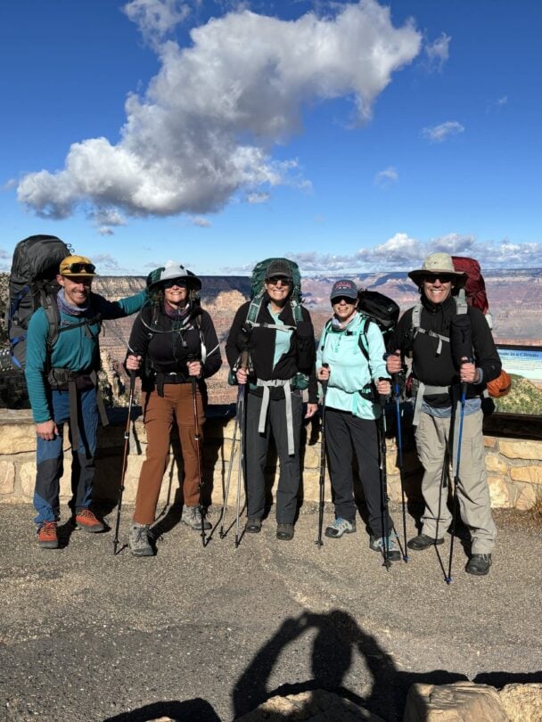 grand canyon happy hikers