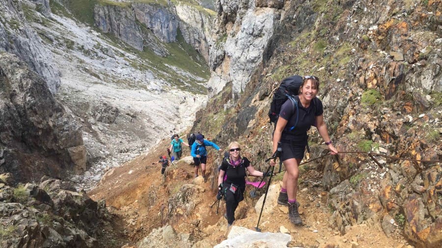 Hikers on a high route