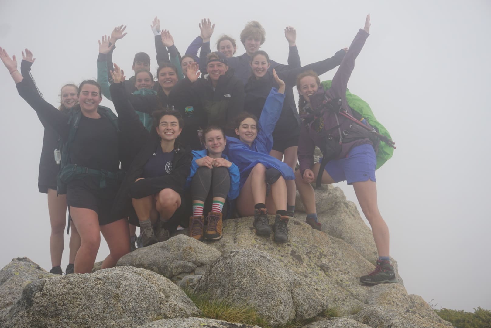 Hikers waving from Spain