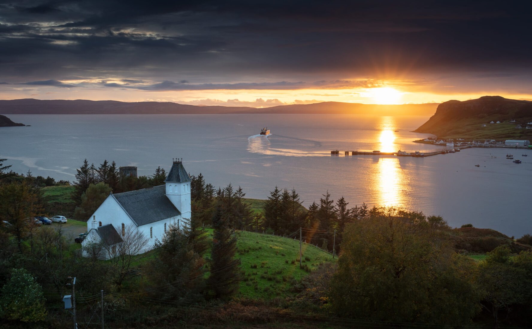 Hotel Uig at sunset
