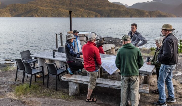 Lunch at camp, West Cracroft Island