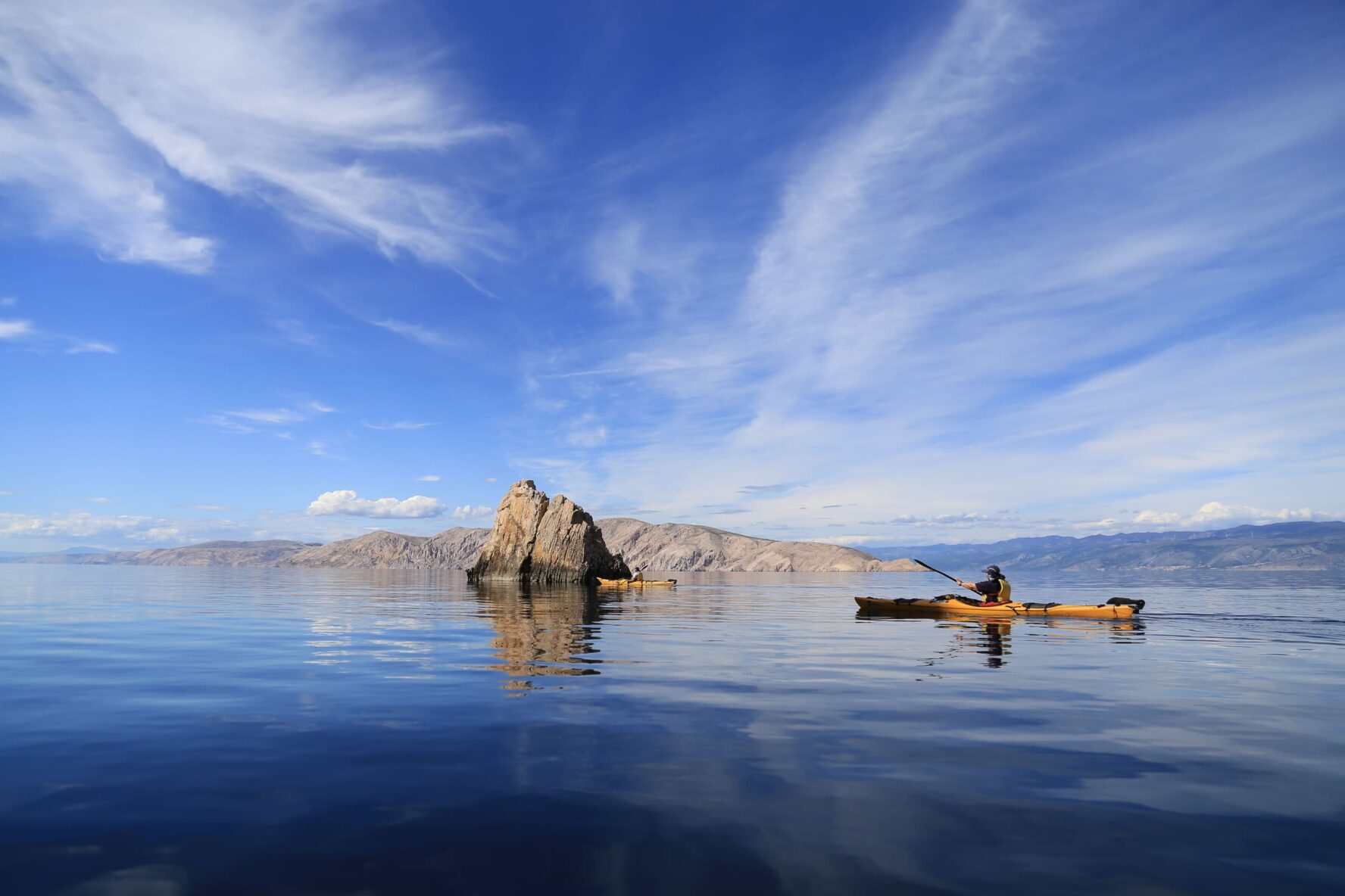 Kayaking in Croatia on a sunny day