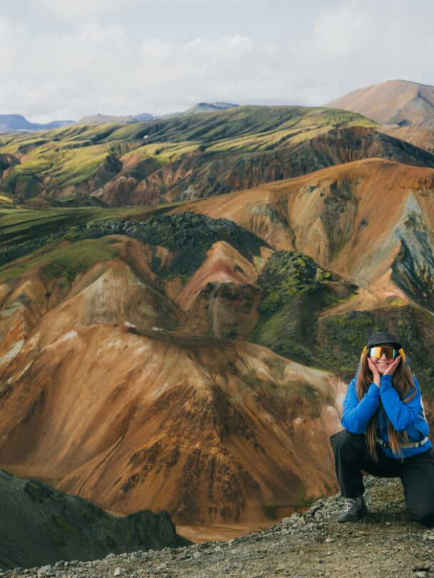landmannalaugar happy hiker