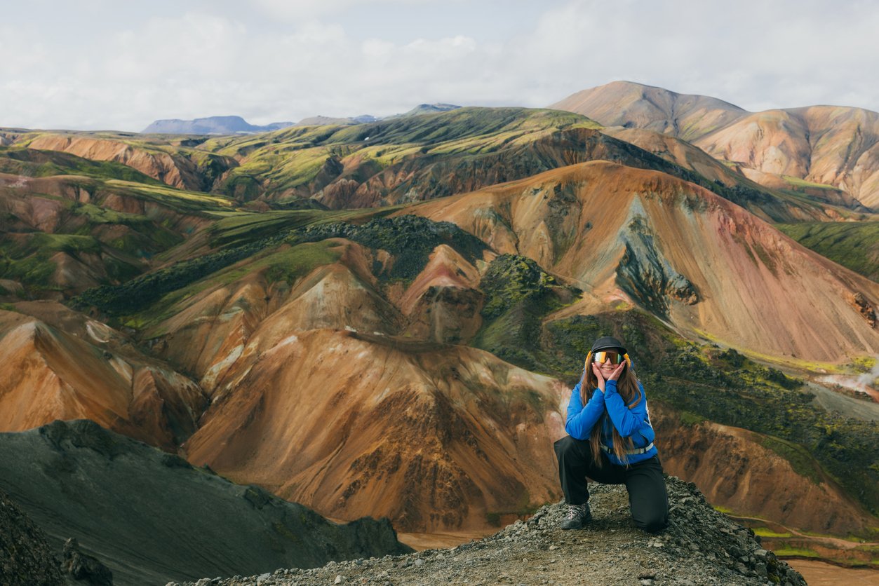 landmannalaugar happy hiker