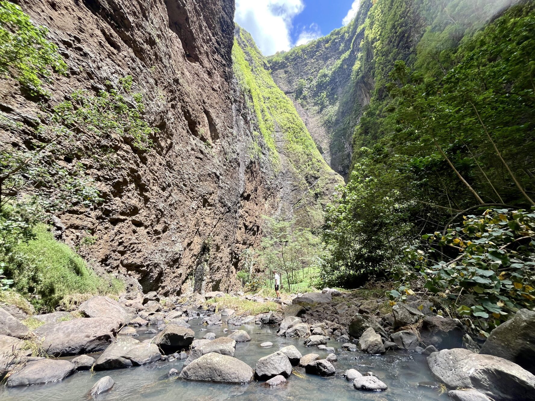 A hiker exploring in the Marquesas Islands, French Polynesia