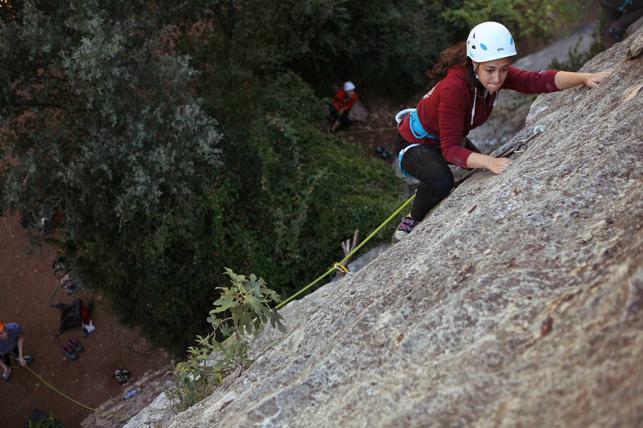 Rock climber in Cuenca, Spain
