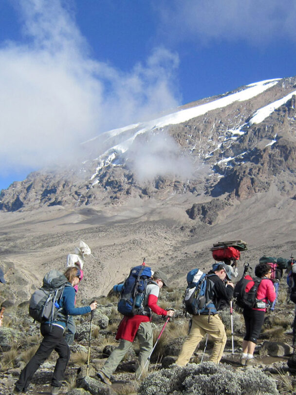 Hiker at the Kilimanjaro’s top