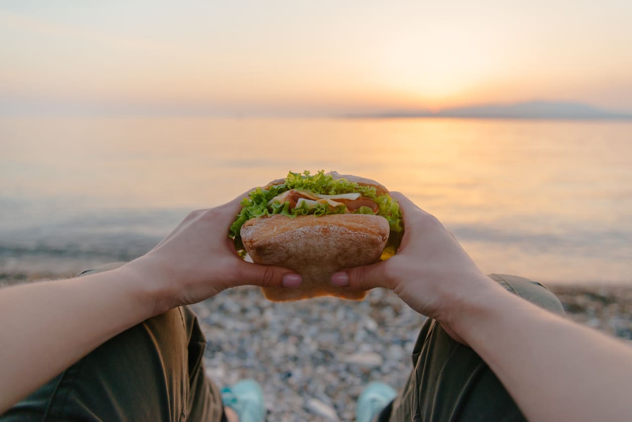 Sandwich at the beach