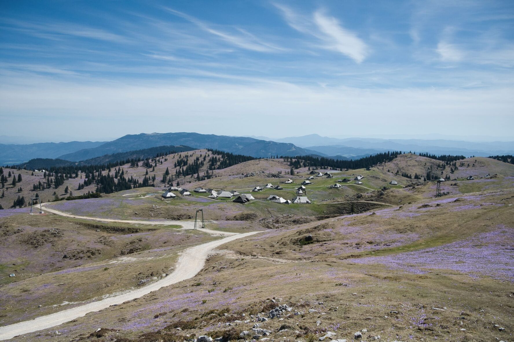 Shepherds settlement in Velika Planina, a stop on the Slovenia hiking & e-MTB trip