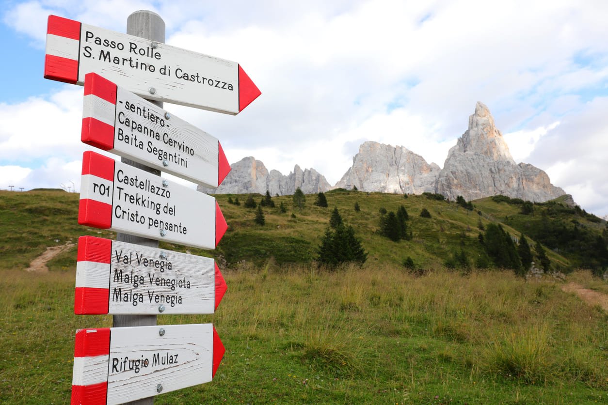 Sign in the Dolomites