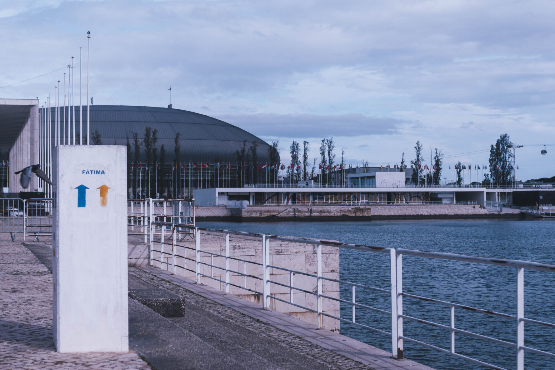 Signpost to Fatima in an urban area