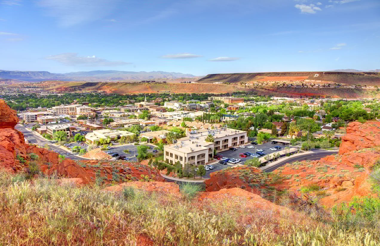 View of St. George city in Utah