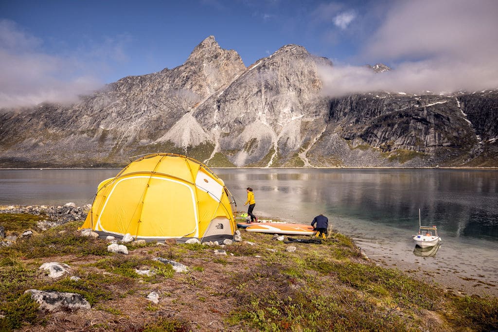Tent Greenland fjord