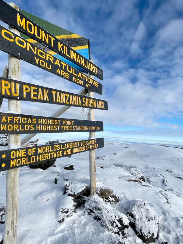 Hiker at the Kilimanjaro’s top