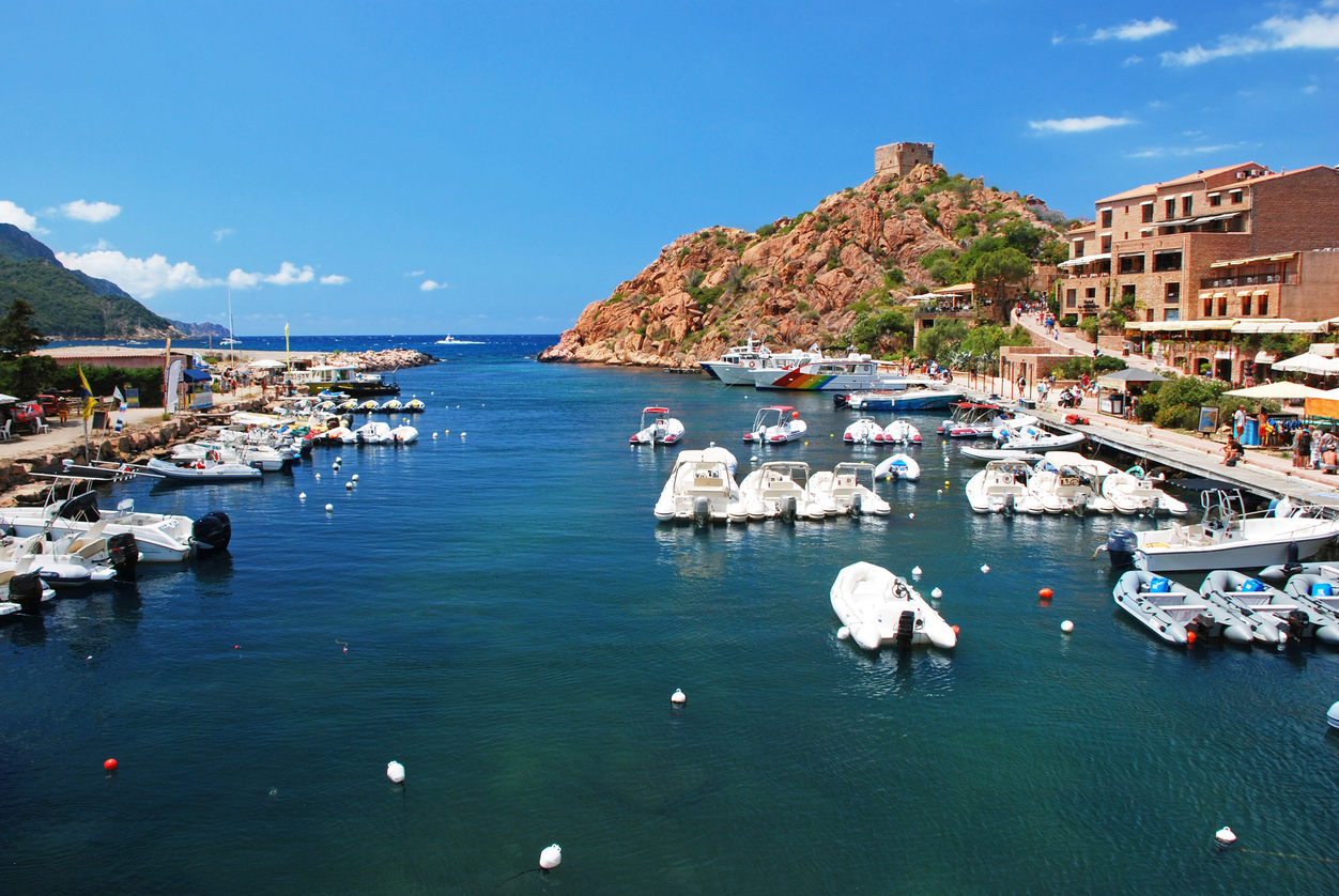 Harbour in Porto, Corsica