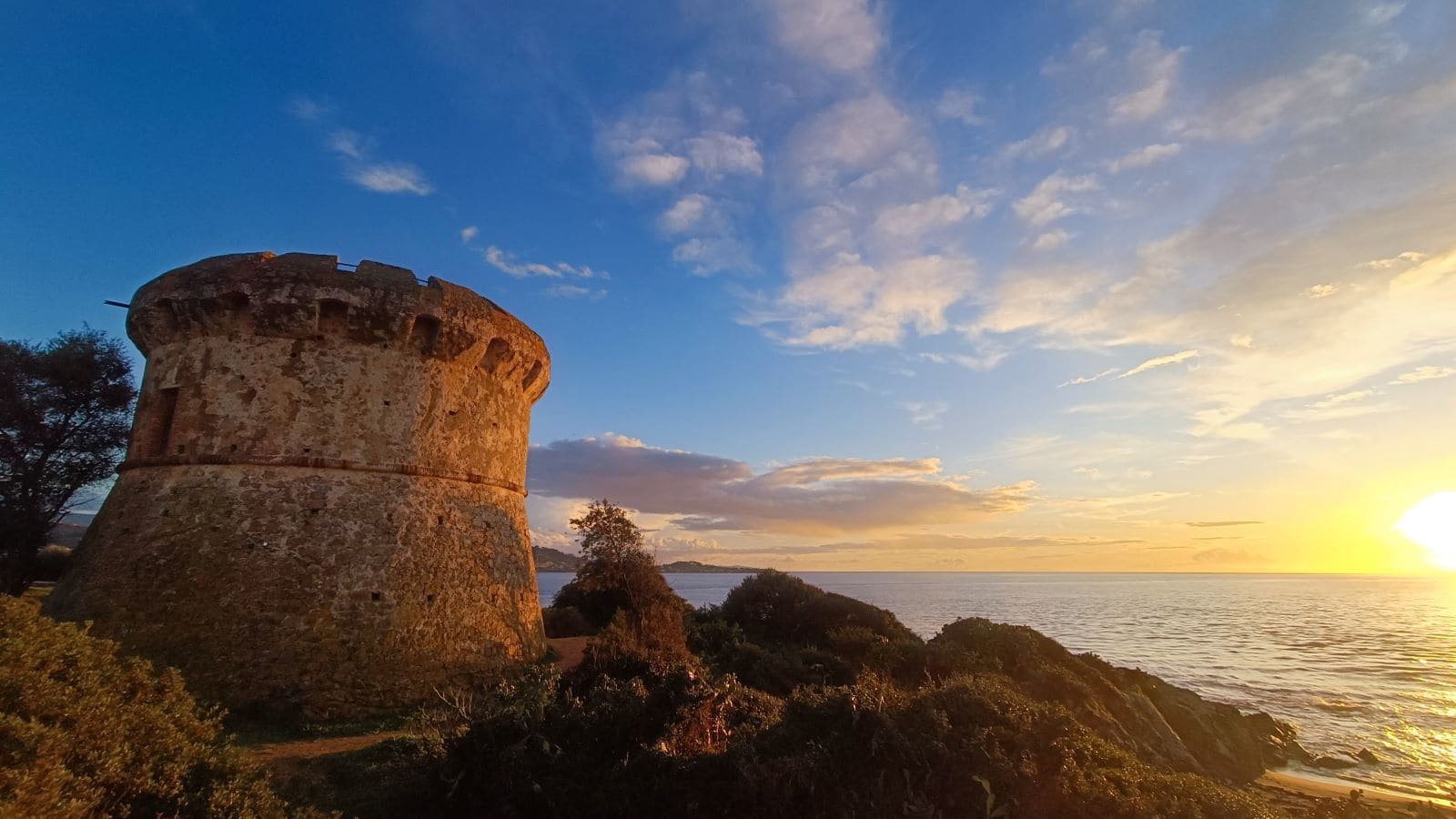 Ajaccio fortification at sunset