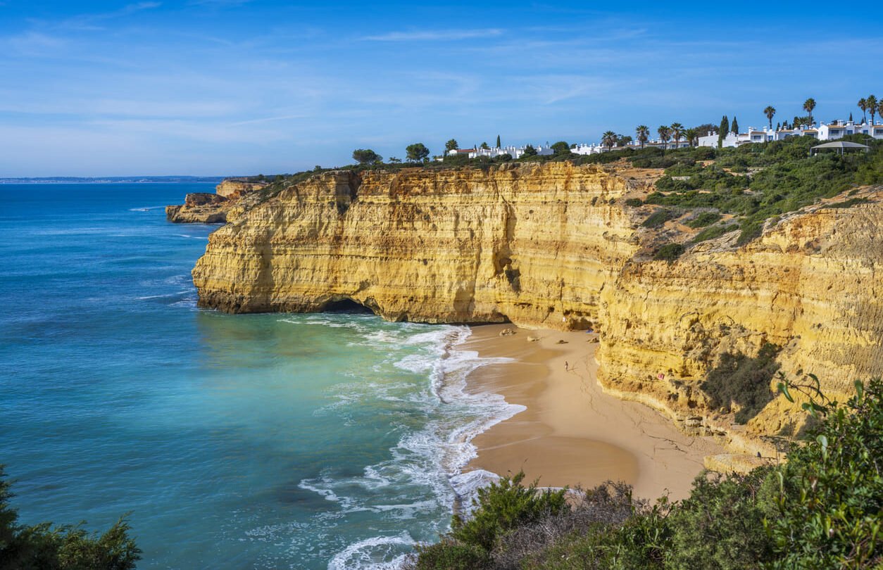 Algarve beach with cliffs