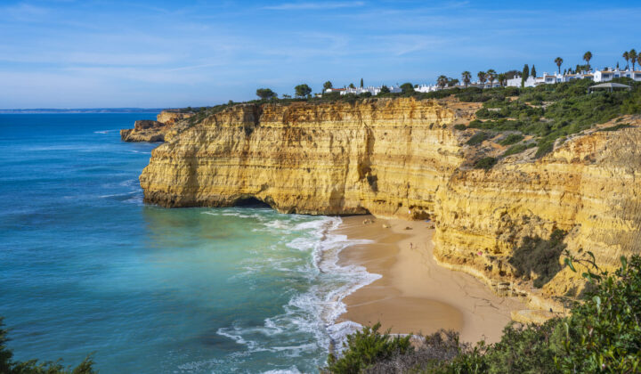 Algarve beach with cliffs