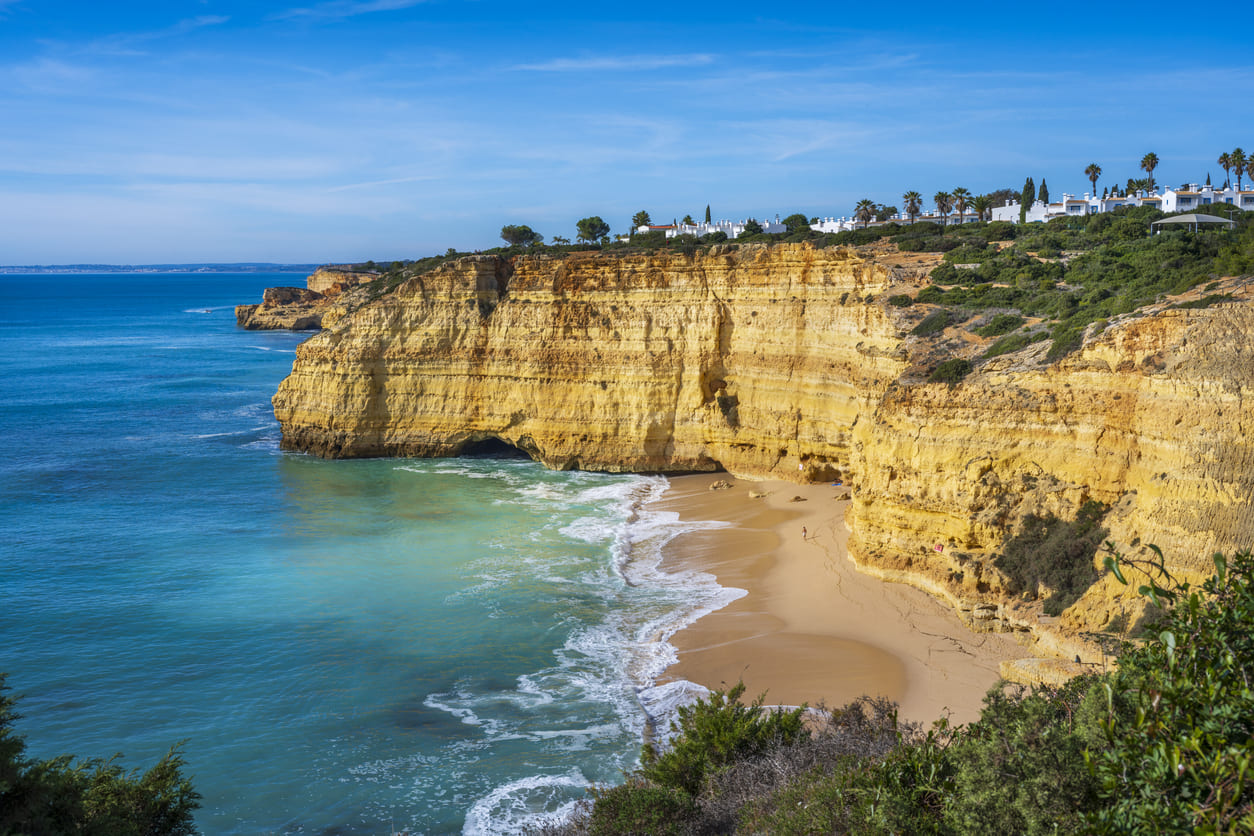 Algarve beach with cliffs