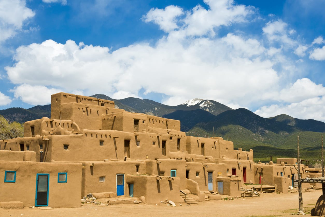 UNESCO-protected ancient dwellings in Taos Pueblo, New Mexico