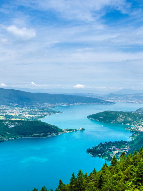 Hikers above Lake Annecy