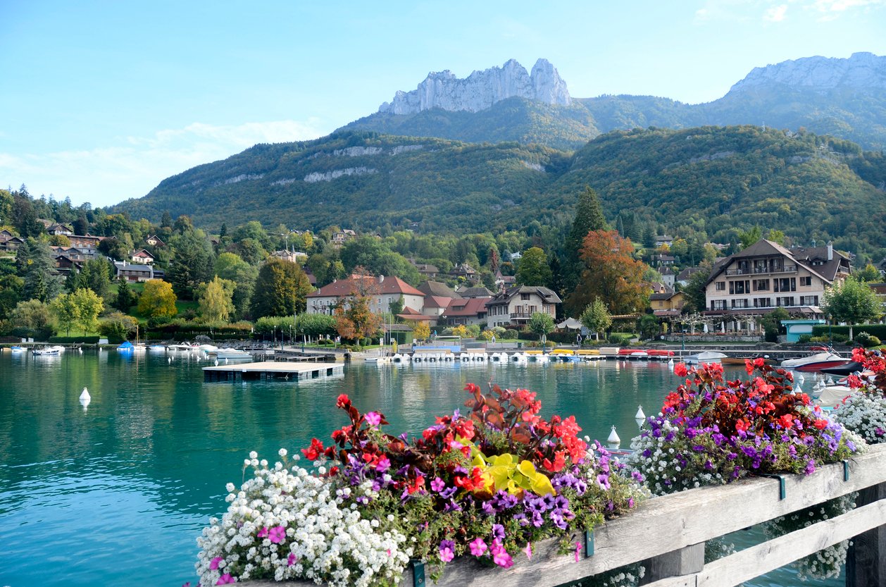 Annecy lake, talloires bay and village