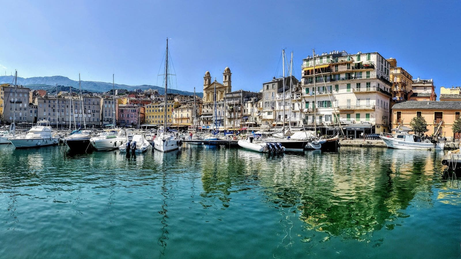 Harbor in Bastia, the first stop of this Corsica train tour self-guided hiking