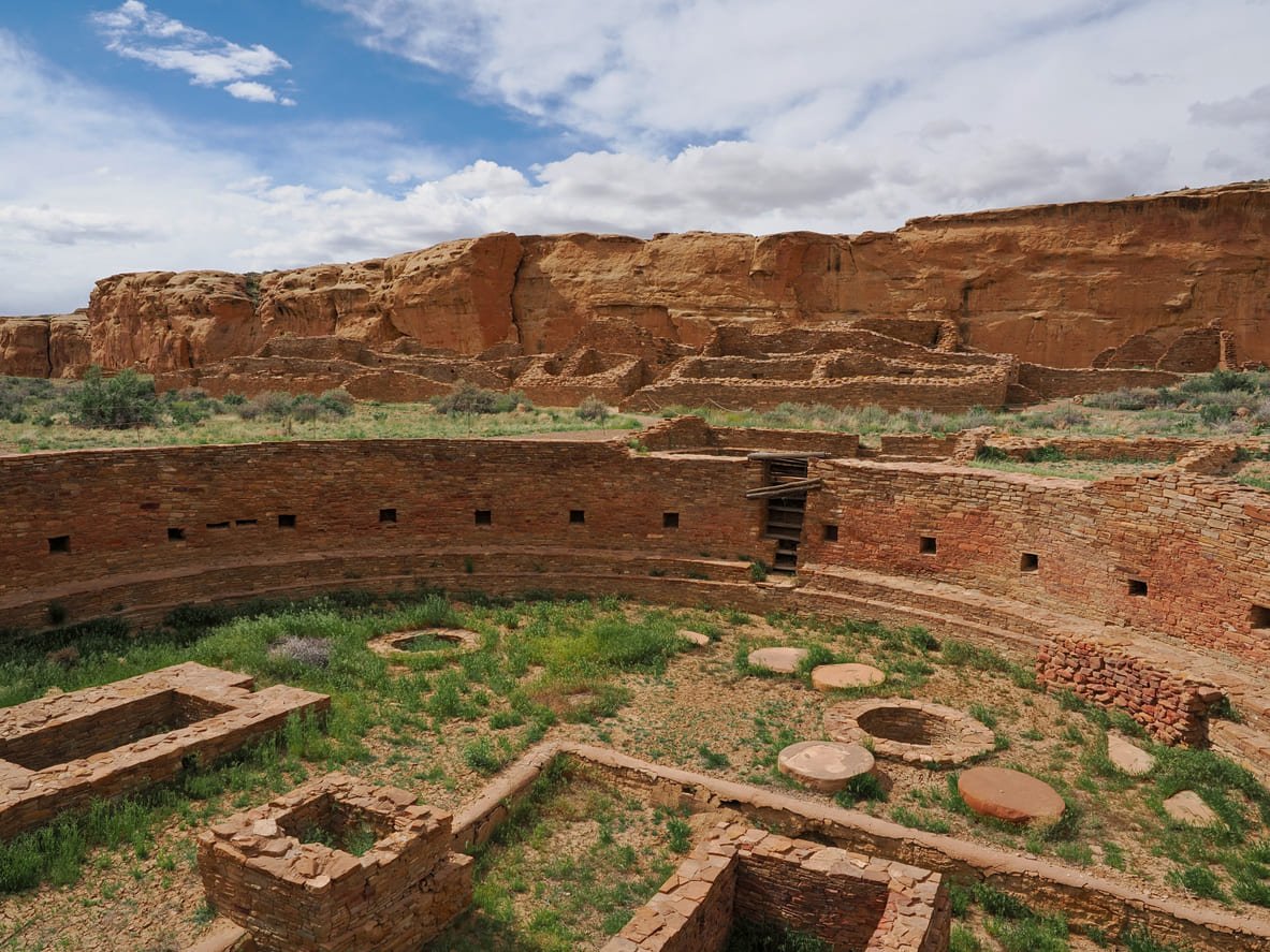 Pueblo ruins in Chaco Canyon, New Mexico