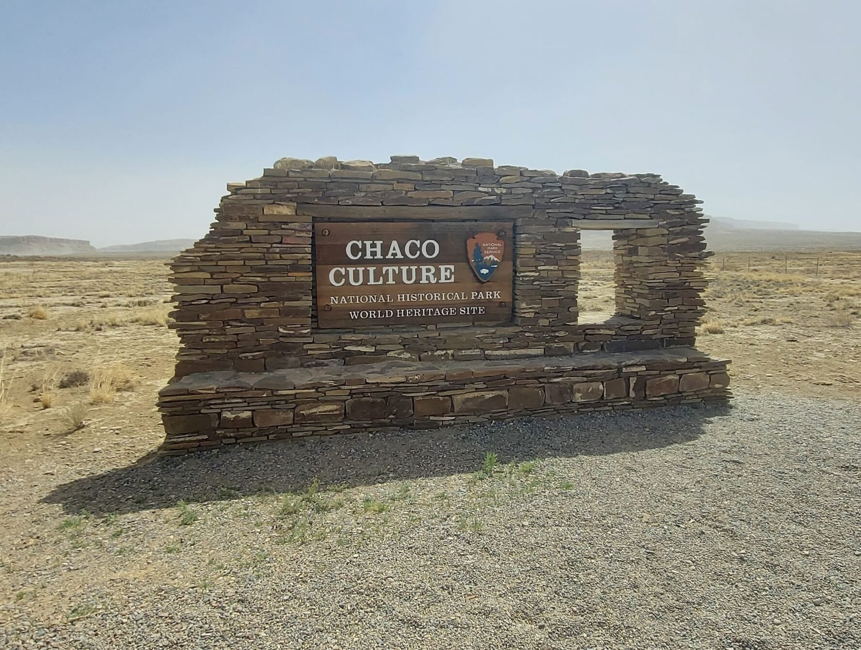 Chaco Culture National Historical Park signpost in New Mexico