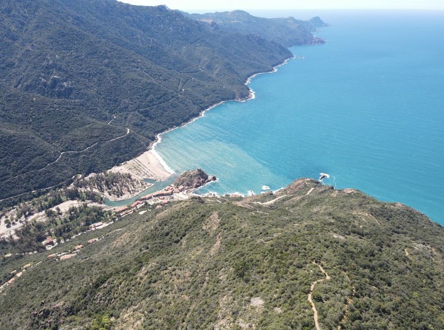 Aerial view on coastline, Corsica