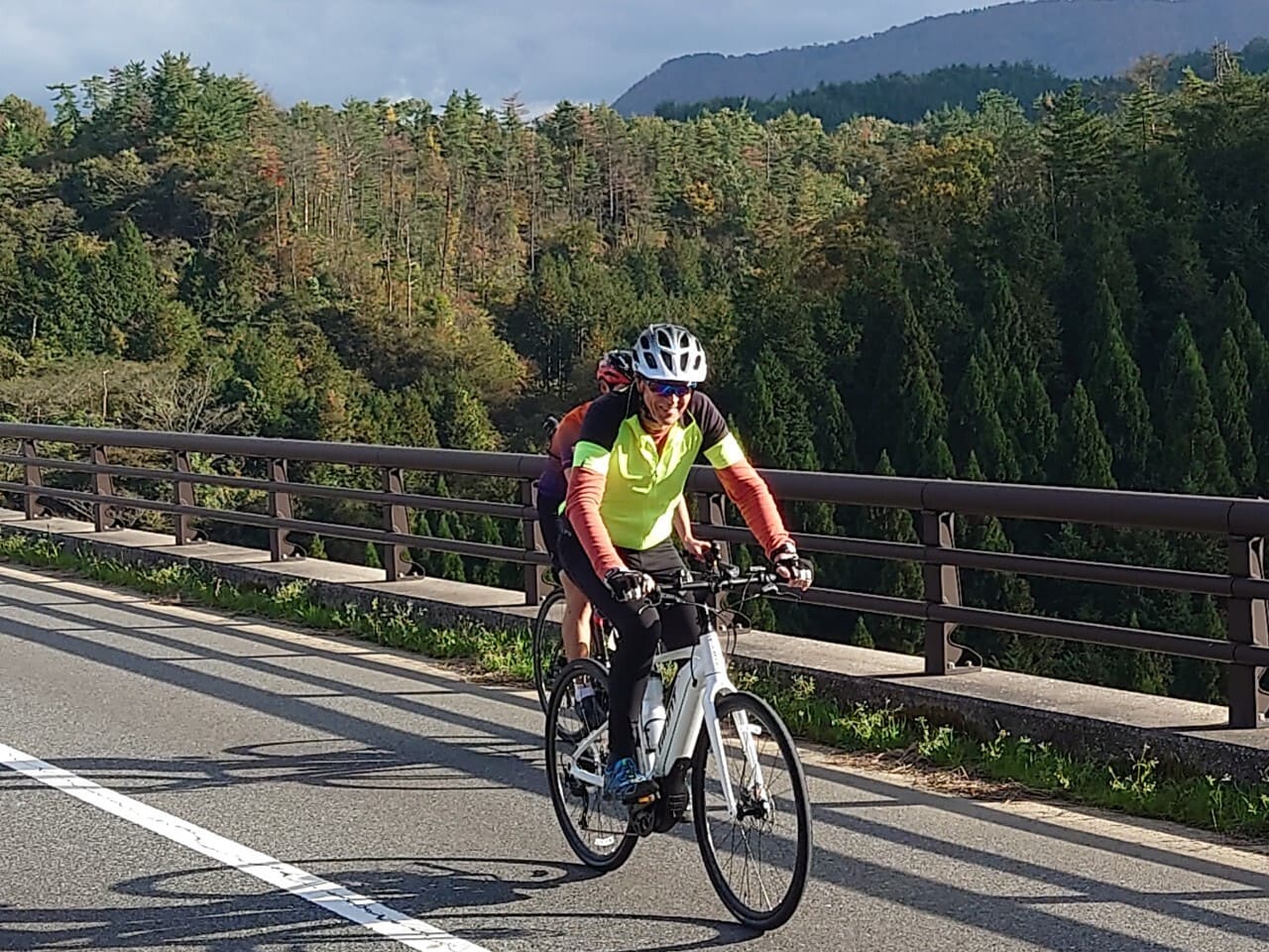 Cyclist in Japan, coastal