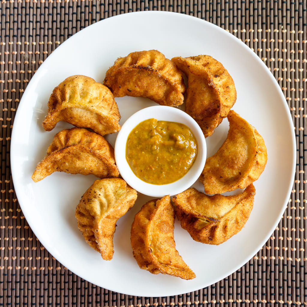 Fried momo dumplings