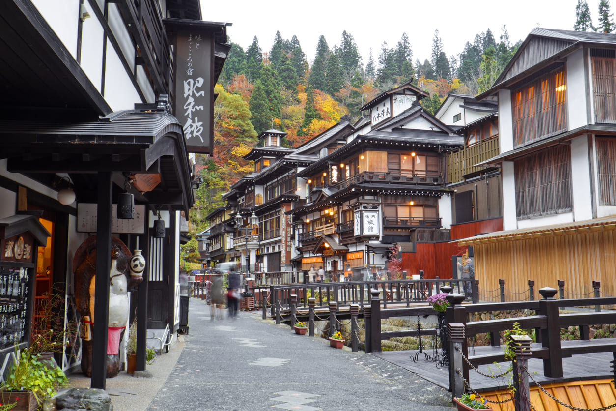 Ginzan Onsen in autumn