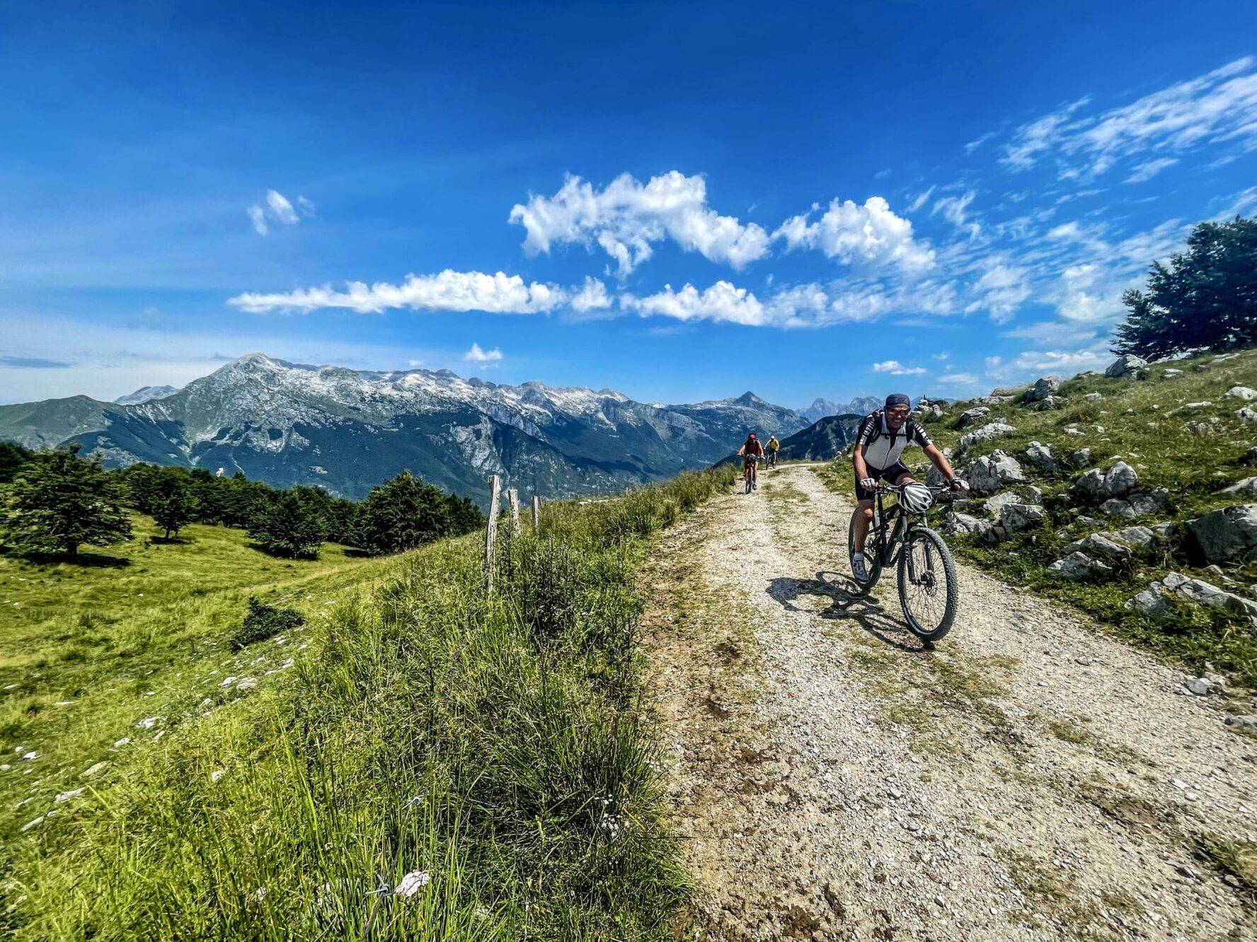 Biking on gravel in Slovenia
