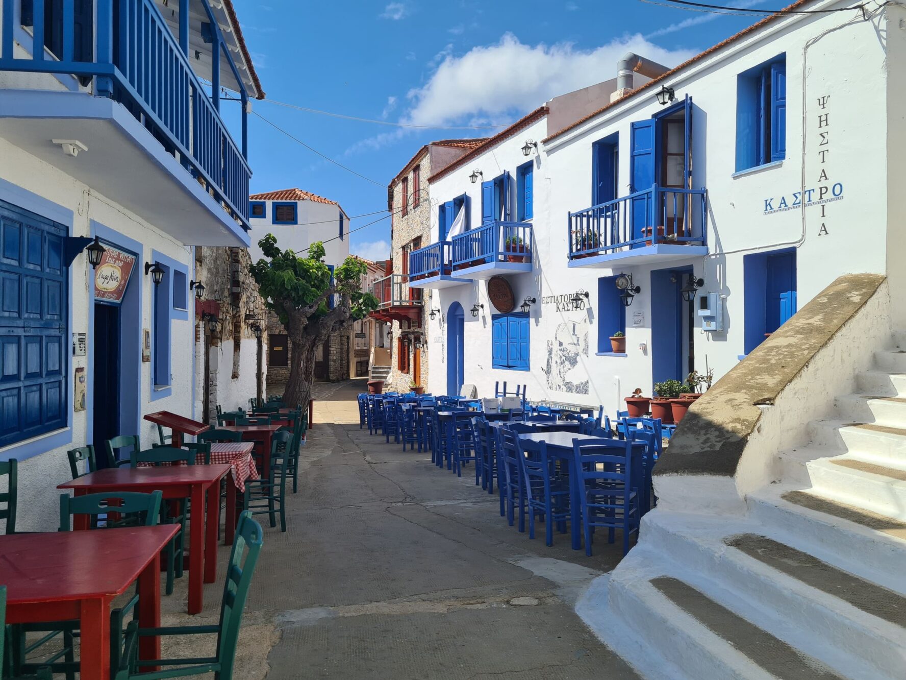 Tavernas on a Greek street