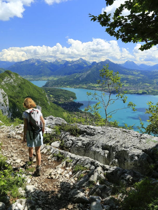 Hikers above Lake Annecy