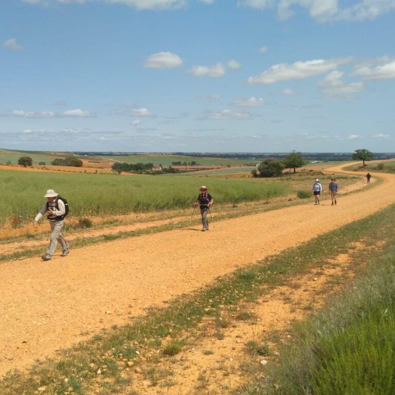 Hikers on a path in Spain