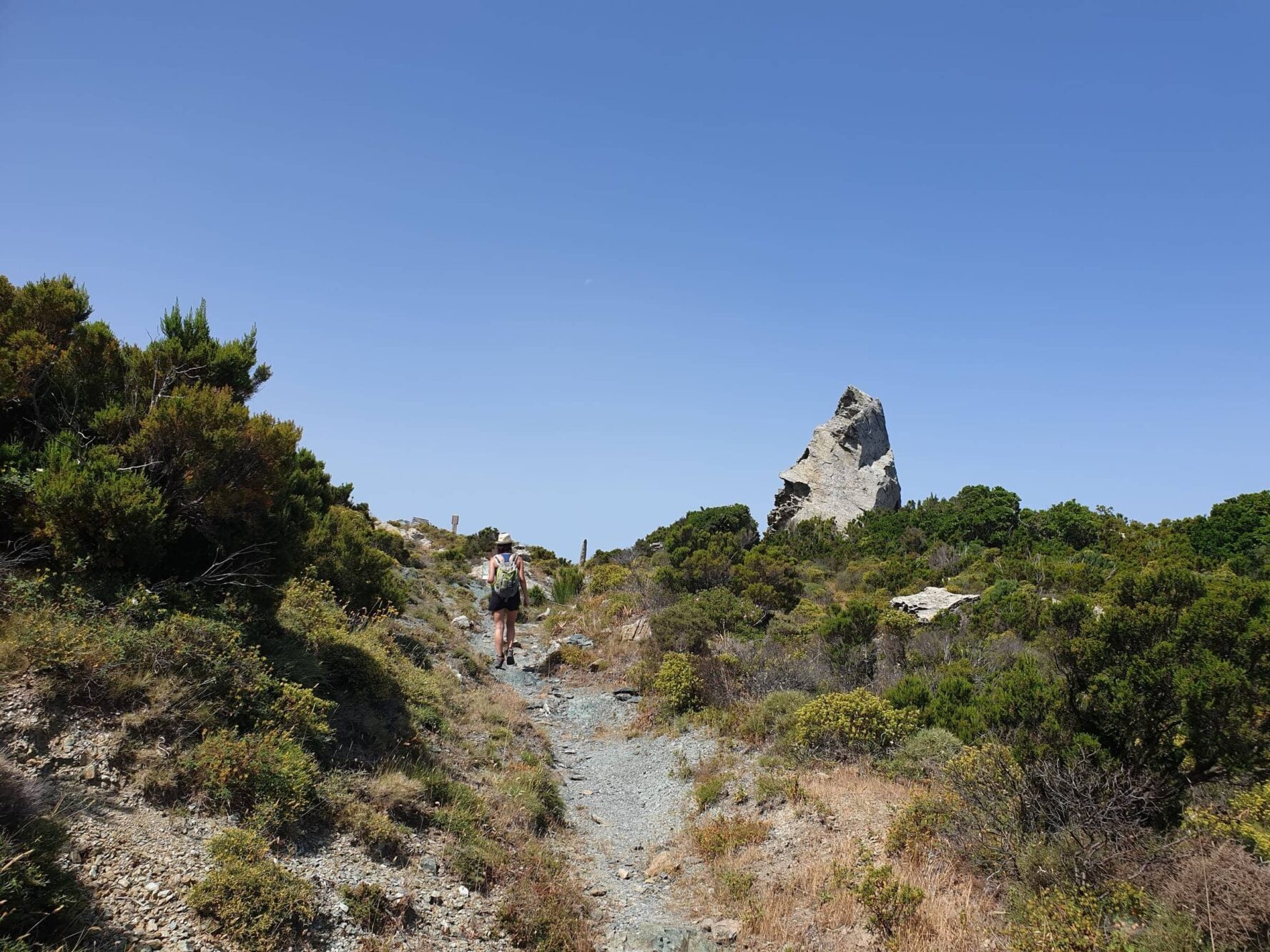 Hiking on a trail in Corsica