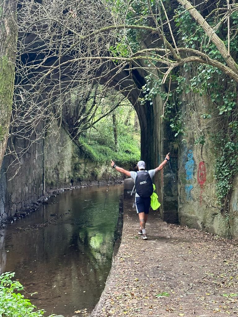 Hiking near a stream