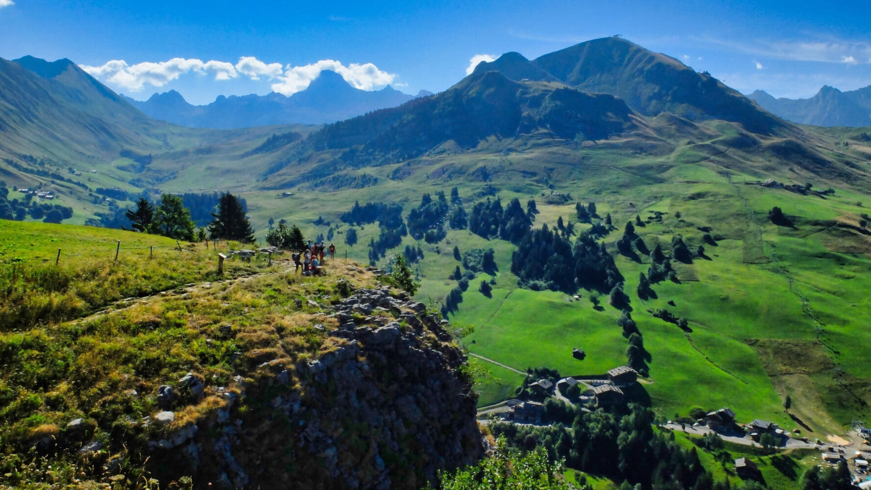 Hikers in Le Chinaillon, Alps