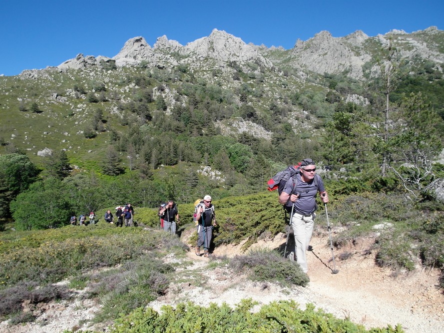 Group of hikers, Corsica